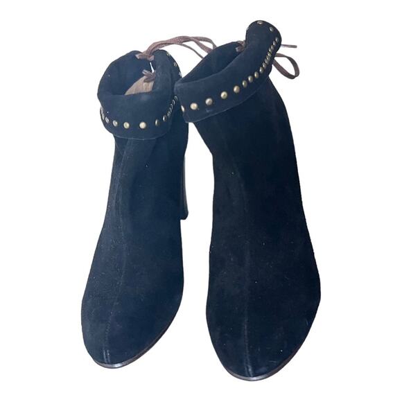 Anthropologie Huma Blanco Suede Studded Heeled Ankle Boot Size 40 EU - Picture 3 of 13